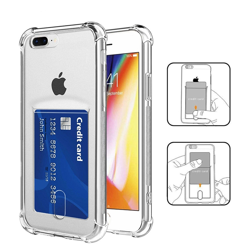 Airbag Card Holder Tpu Phone Case Card Slot Soft Clear Cove For Iphone Xs 11 Pro Max 6 7 8 Plus X Xr Shopee Singapore