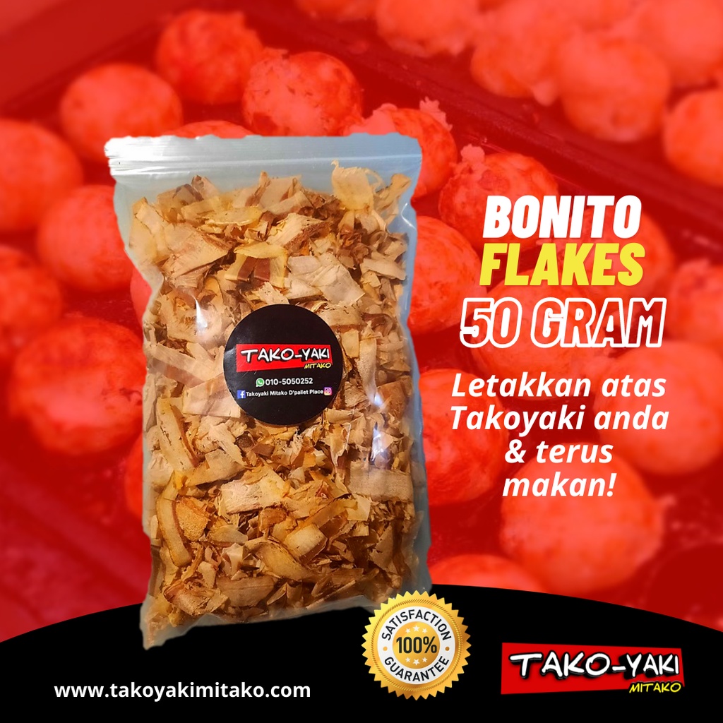Bonito Fish Flakes Katsuoboshi 50G Takoyaki Toppings Halal Premium By