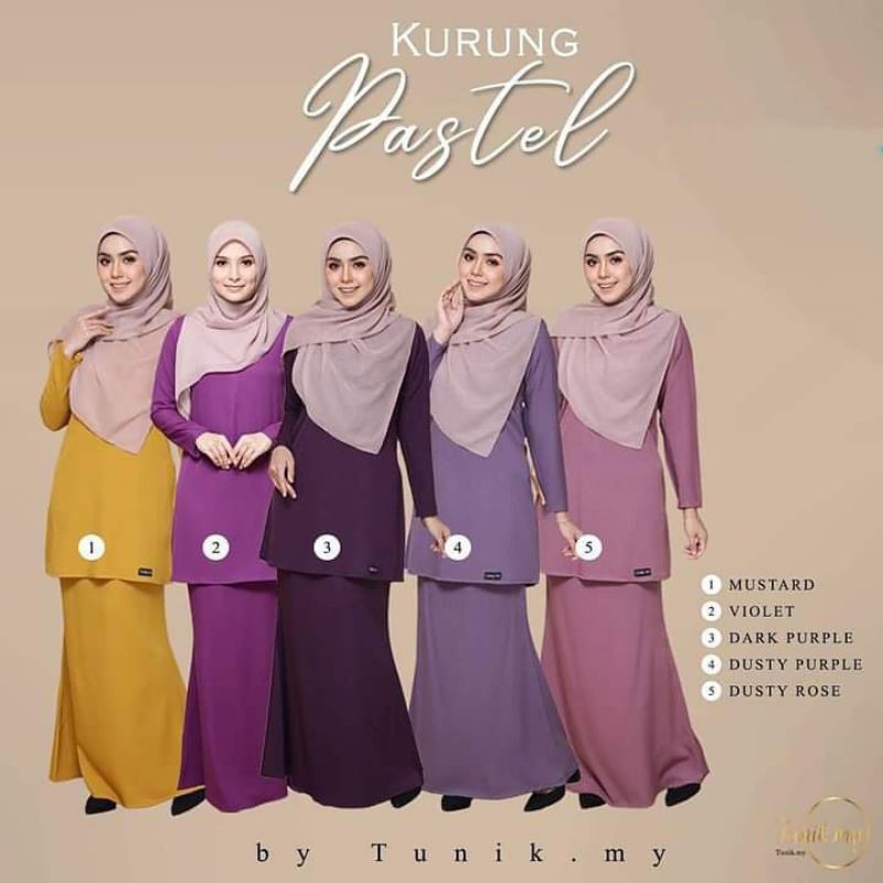 Tunik Baju Kurung Pastel Shopee Singapore