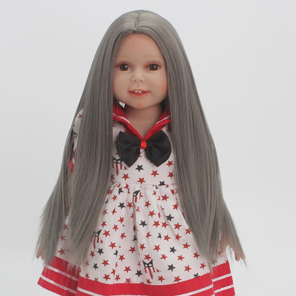 Flaxen Long Straight Hair Wig For 18inch American Doll Diy Making