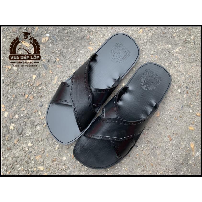 Dép cao su 2 quai chéo, được làm thủ công của VUA DÉP LỐP ảnh thật, bảo hành và sẵn hàng