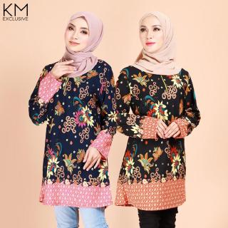 KM Muslimah S 5XL Plus Size Alaisyah Flora Batik Front Zip KM Muslimah S 5XL Plus Size Alaisyah Flora Batik Front Zip