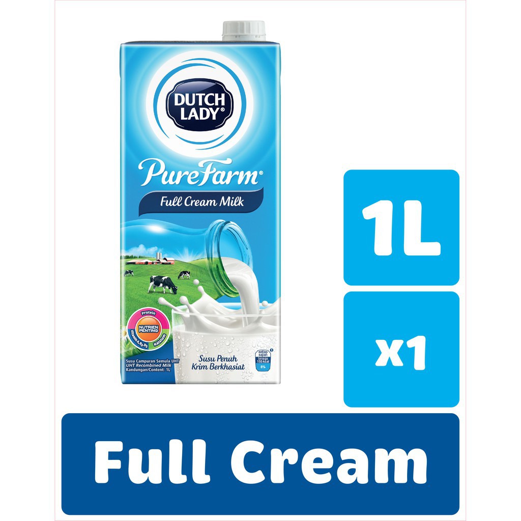 DUTCH LADY PUREFARM UHT MILK FULL CREAM 1L Shopee Singapore