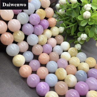 Image of Yellow Jade Beads 6-10mm Round Natural Loose Stone Bead DIY Jewelry Dreamcatcher