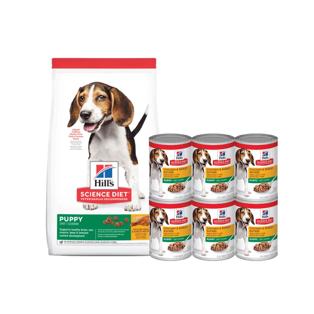 hill's science diet puppy chicken & barley entree canned dog food