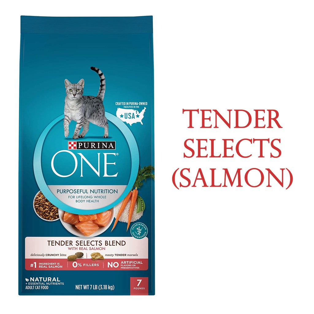 3.18kg Purina One Tender Selects Blend Salmon Dry Cat Food ...