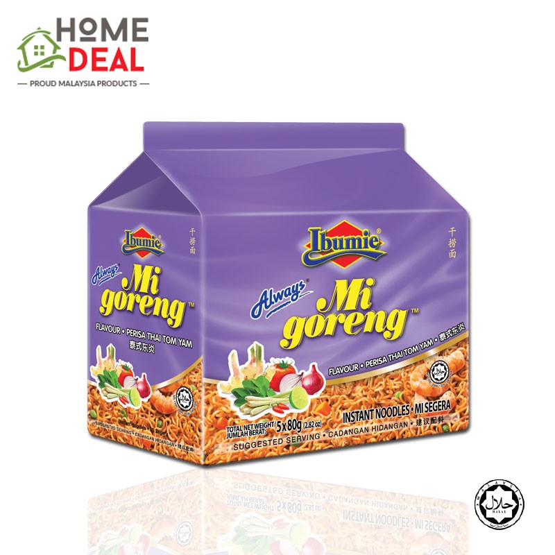 Ibumie Always Mi Goreng Thai Tom Yam Instant Noodles 5 X 80g Fried Ala Thai Shopee Singapore