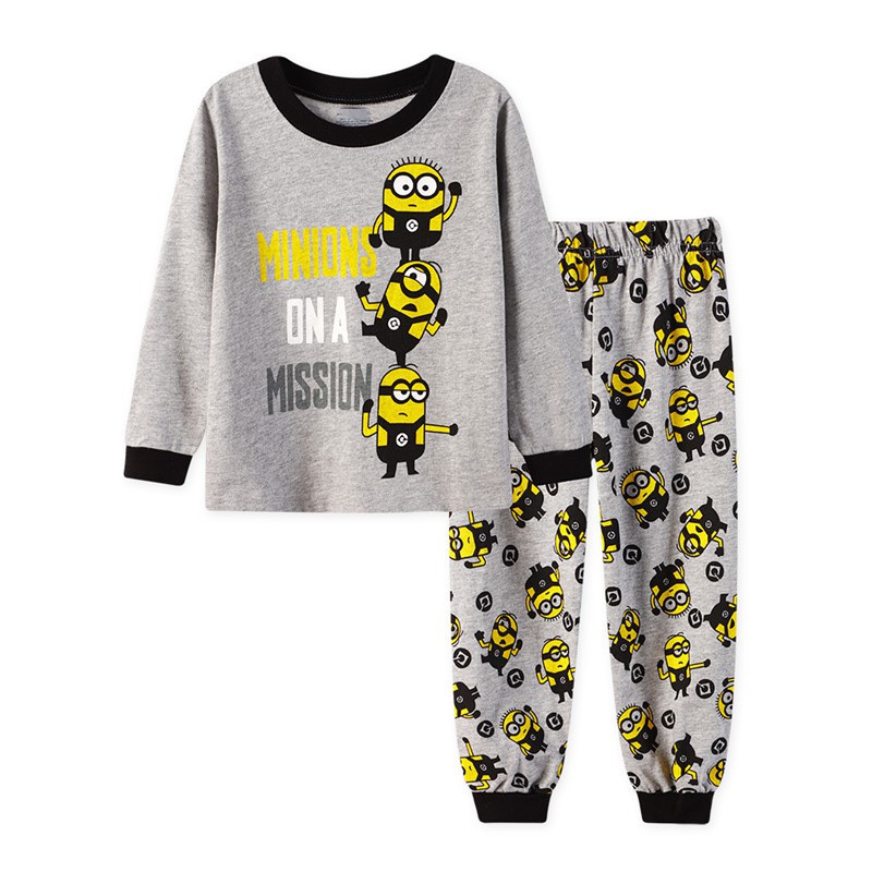 Despicable Me Minion Baby Boys Girls Pajamas Toddler Kids Pyjamas Gray 2 7y Shopee Singapore