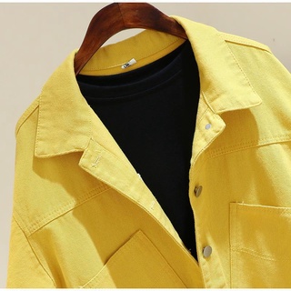Image of thu nhỏ 2022 Spring Autumn New Style Candy Versatile Small Yellow Denim Jacket Women Short Purple Thin Ladies Top #6