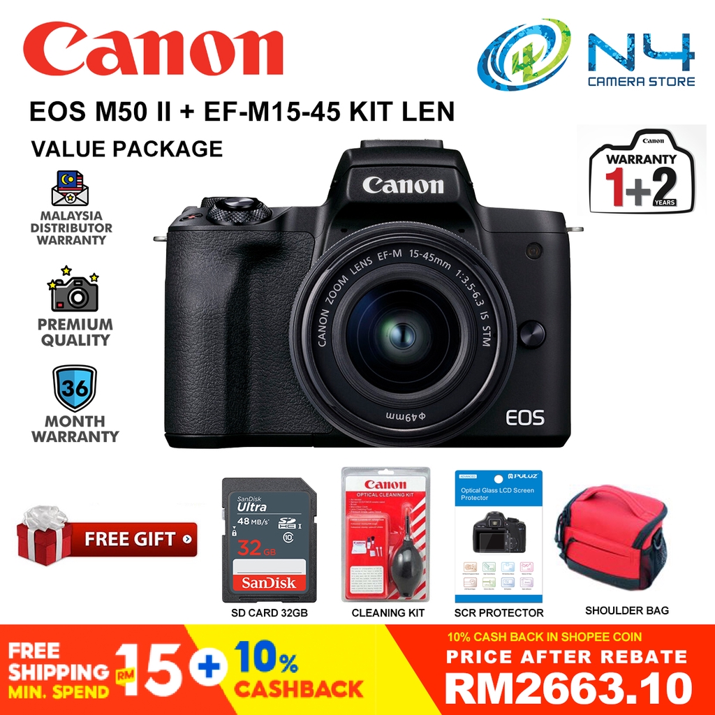 Canon Eos M50 Mkii M50mkii Digital Mirrorless Camera Dslr Camera Canon Malaysia 1 2 Year Warranty Shopee Singapore