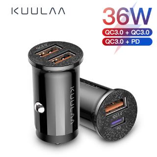 KUULAA 36W Dual USB Quick Charge 4.0 QC PD Fast Car Charger USB Adaptor for iPhone Samsung Xiaomi Huawei Redmi