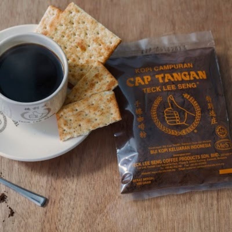 Shop Malaysia Kopi Cap Tangan 100gm Stok Ready Coffee Powder Hand Brand Local Sarawak Taste Shopee Singapore