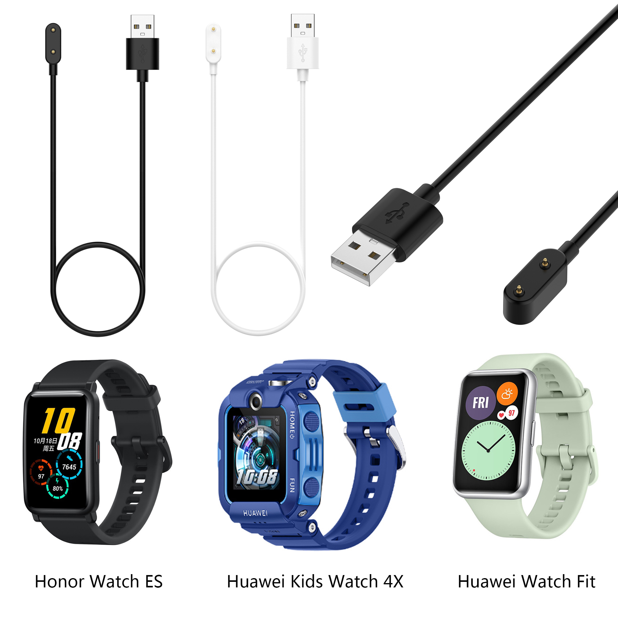 1m Charger For Huawei Watch Fit Kids Watch 4x Honor Es Honor Band 6 Huawei Band 6 Watch Charging Cable Charger Cord Dock Accessory Shopee Singapore