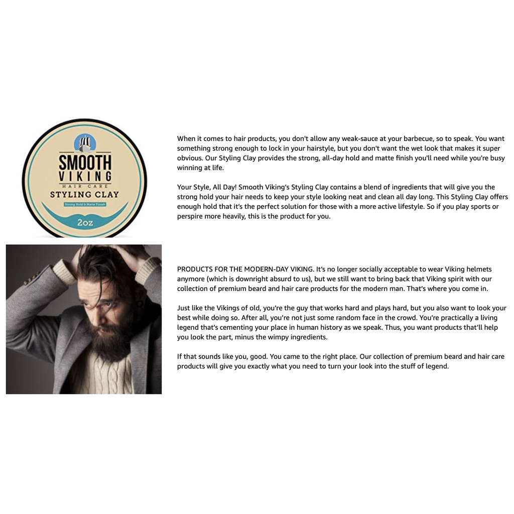 smooth viking hair clay