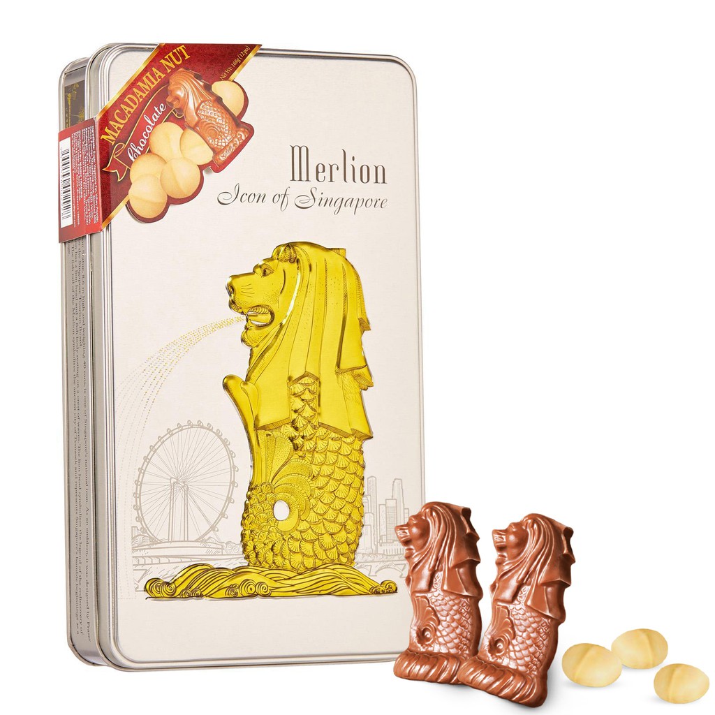 Manly Souvenir Tin Merlion Macadamia Nut Chocolate 168g Shopee Singapore