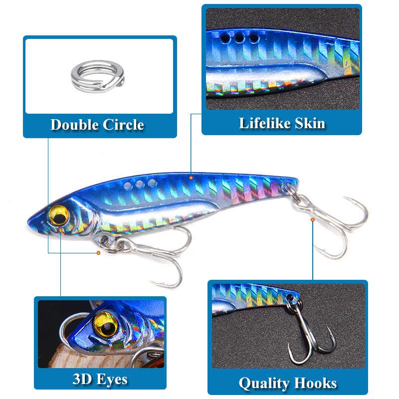 Sinking Metal Jigging Crank Bait VIB Fishing Lures With