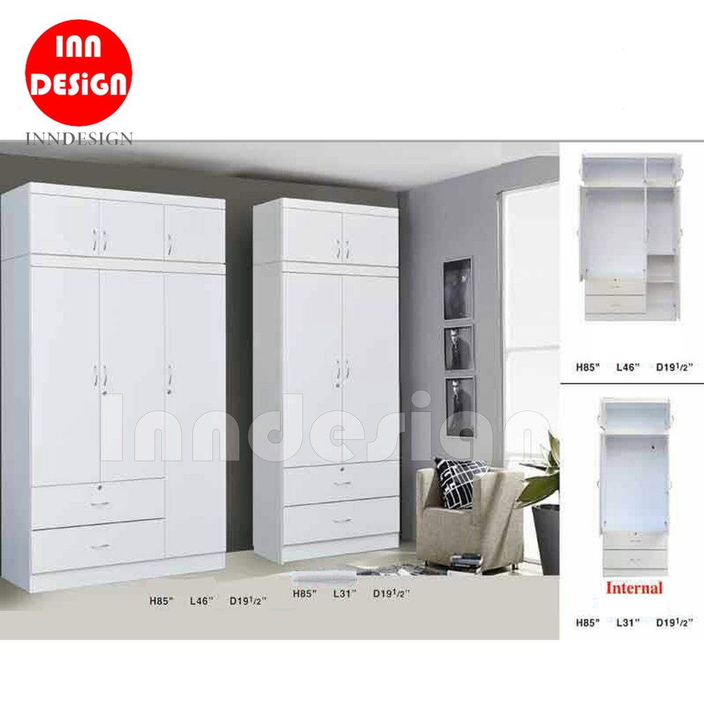 2 Or 3 Doors White Wardrobe With Without Top Free Delivery And