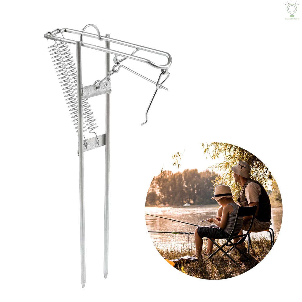 Foldable Automatic Fishing Rod Holder Stainless Steel Fishing Rod Pole Rack Ground Support Bracket Shopee Singapore