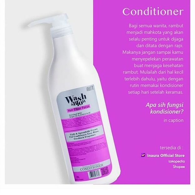 Inaura Wash Blow Conditioner 1000ml Shopee Singapore