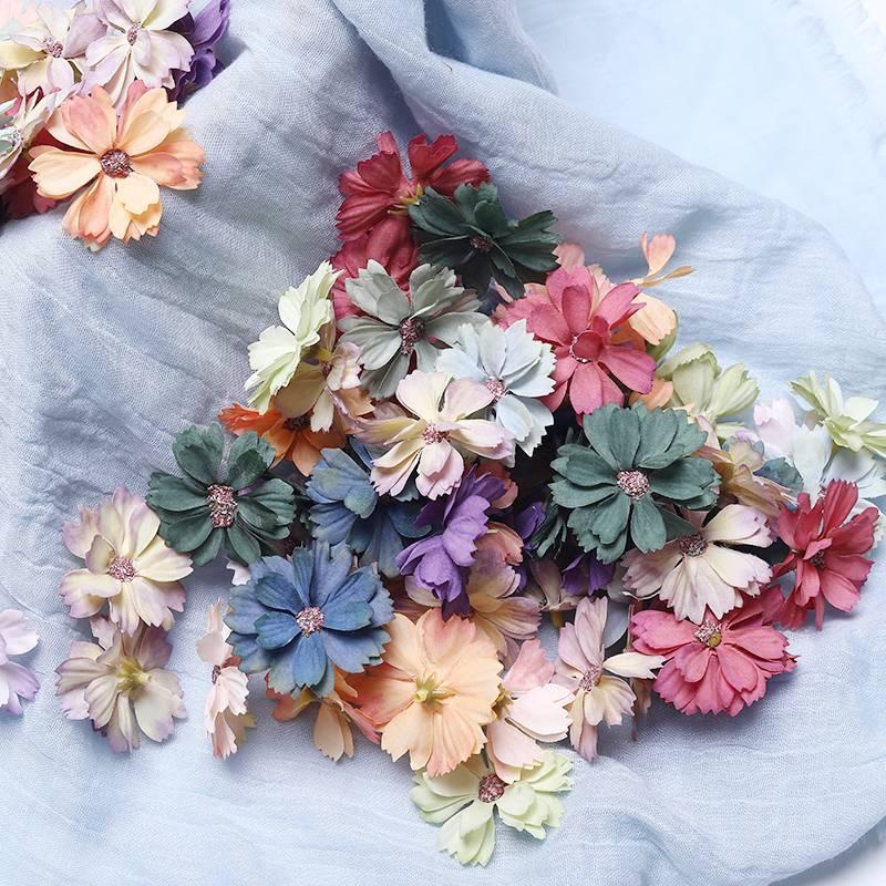 20pcs Artificial Cloth Flower Diy Handmade Garland Material Fake Wedding Decoration Hexapetalous Sho Singapore