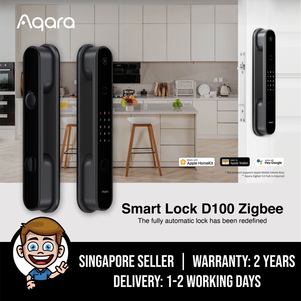 Aqara D100 Zigbee Homekit Smart Lock (Global) Compatible with Wallet