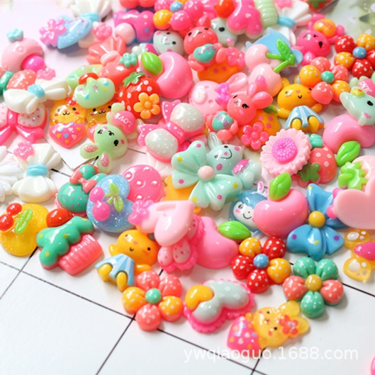 100pcs Assorted Cute Sweets Animal Flower Slime Charms for DIY Crafts |  Shopee Singapore