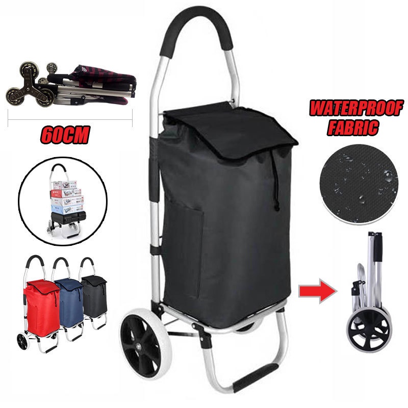 【Free Shipping】Foldable Shopping Trolley Climbing Stairs Wagon ...