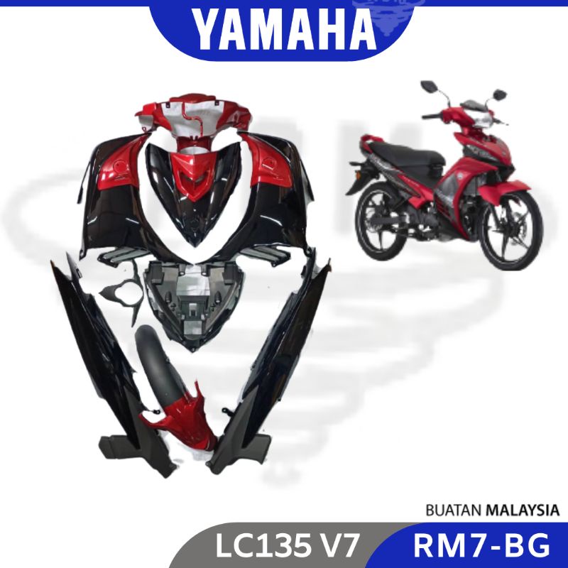 Yamaha 135lc V7 4 Speed Body Cover Set Body Kit Lc135 Coverset Lcv7 Lc Silver Blue Red Black Cyan Shopee Singapore