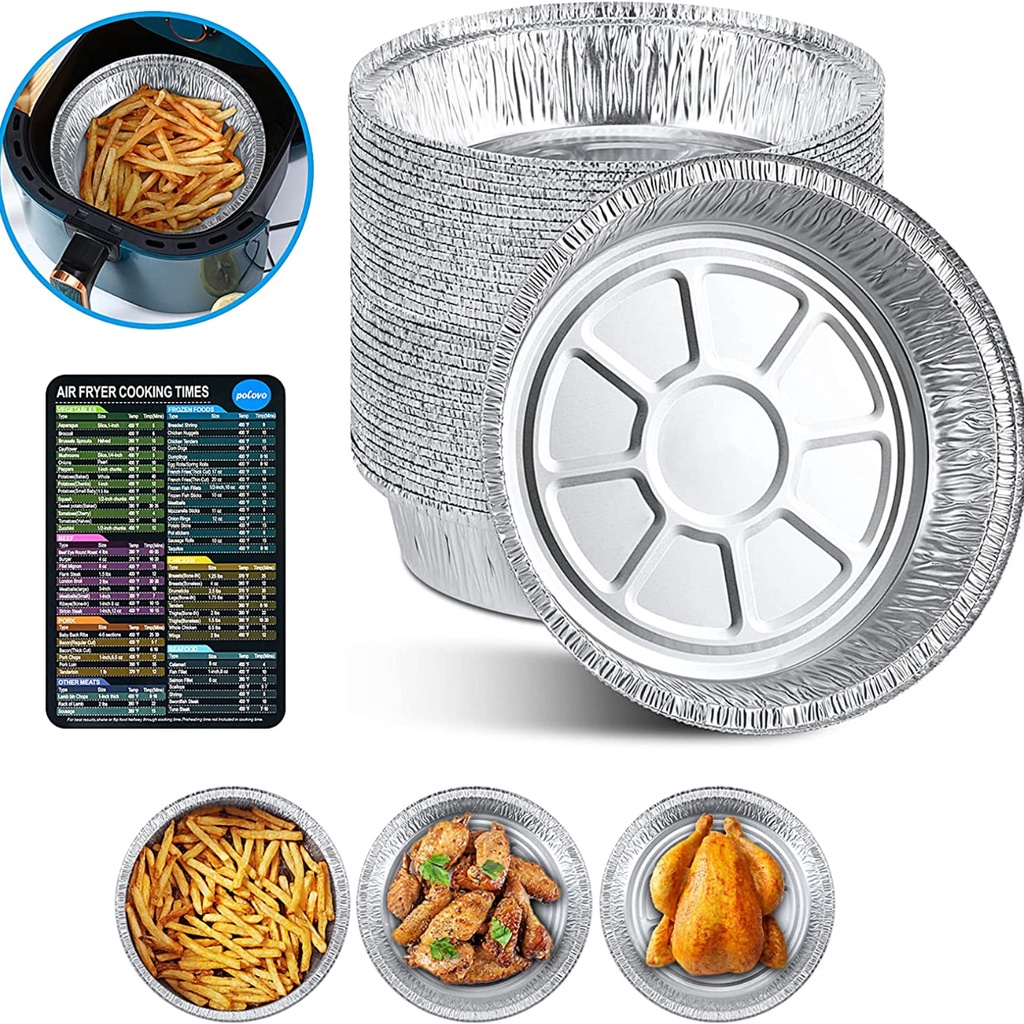 (Spot) 50 pcs/high quality round aluminum foil tray baking air fryer