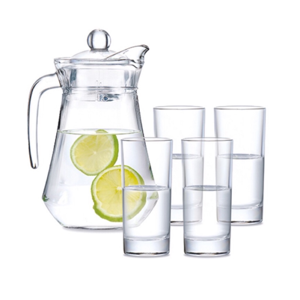 LUMINARC 5PCS GLASS JUG SET [1L Jug + 4x220ml Tumbler] Shopee Singapore