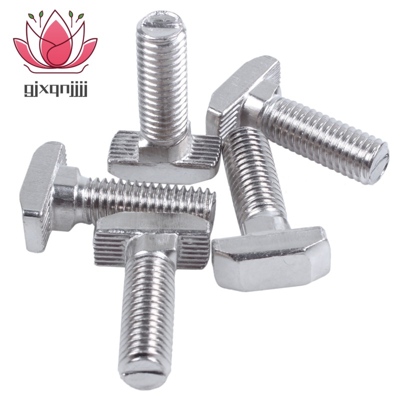 M8 Thread TSlot DropIn Stud Sliding Screw Bolt Silver Tone 5pcs
