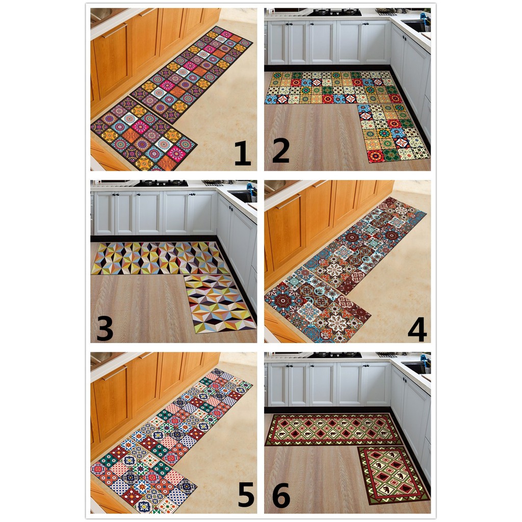 2pcs Carpet Living Room Doormat Bath Rug Hallway Kitchen Mat Nonslip