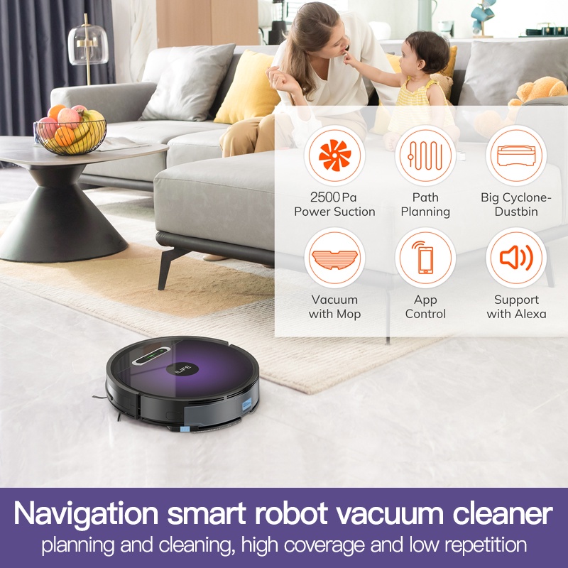 ILIFE V3S Max Intelligent navigation robot vacuum cleaner and mopping robot  2500pa large suction 0.6L huge dust box cordless wet and dry vacuum cleaner  | Shopee Singapore