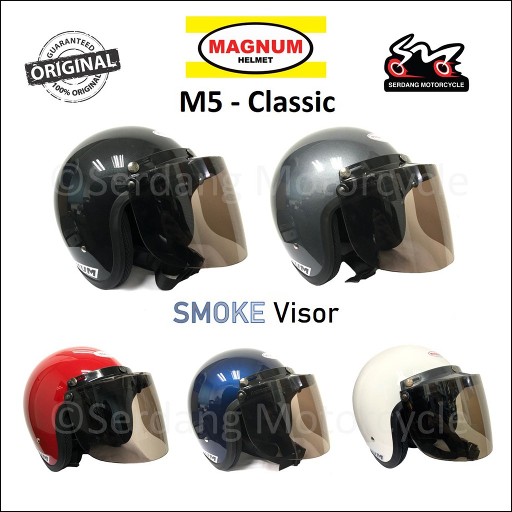 Shop Malaysia Magnum Helmet M5 Classic Topi Keledar Motorsikal Motor Bike Sgv99 Sgv 99 Ms88 Rainbow Smoke Visor Shopee Singapore
