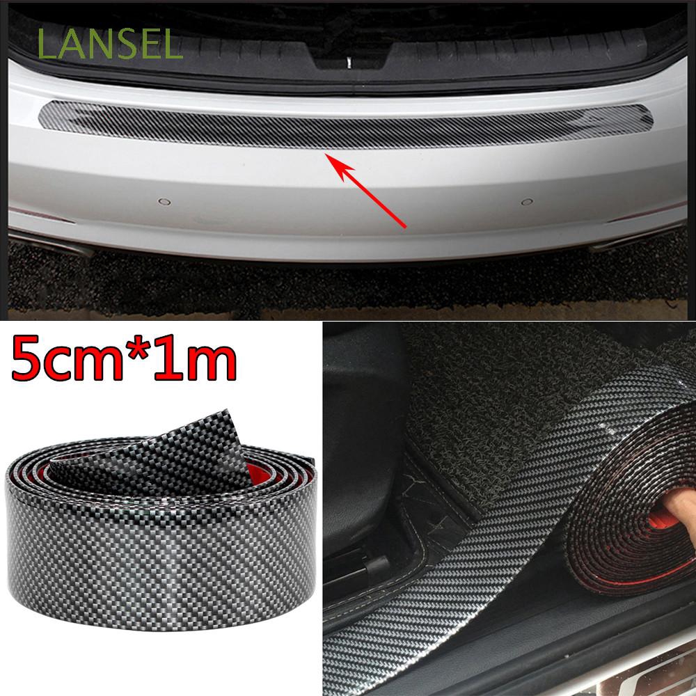 1M*5cm Carbon Fiber Car Side Door Sill Edge Rubber Protector Strip Decoration