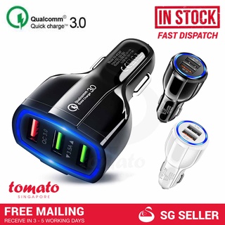 [SHIP FROM SG] Fast Charging Multi Port Quick Charge 3.0 USB Car Adapter Charger