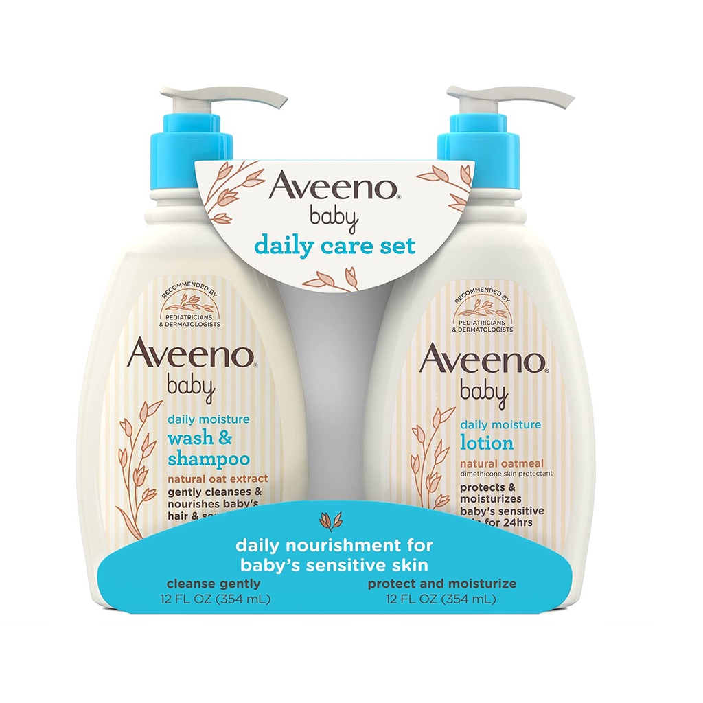 [Bundle] Aveeno Baby Wash & Shampoo/ Daily Moisture Lotion 354ml