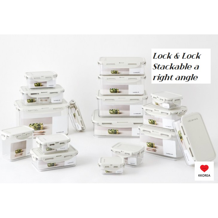 [Lock and Lock] 1+1 LocknLock Korea Food Storage Container Rectangular