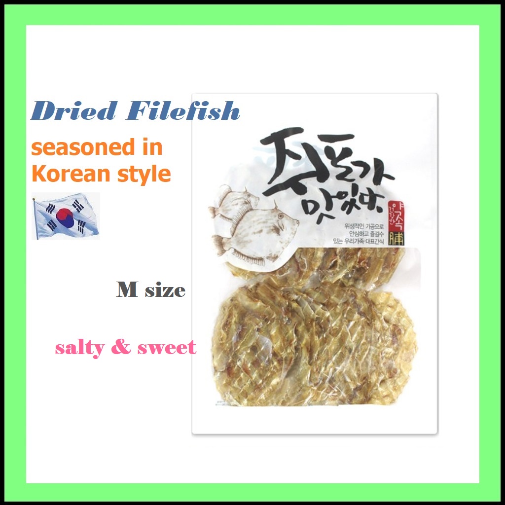 Korean Snack Dried File Fish (medium size) Seasoned in Korean Style