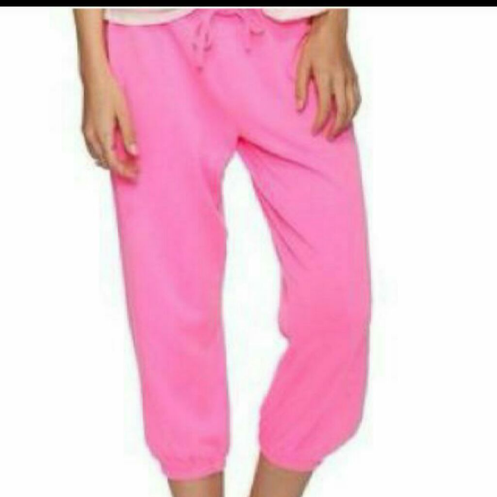 neon pink sweatpants