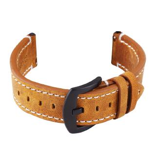 18 19 20 21 22 24mm Genuine Leather Watch Band Retro Crazy Horse Calfskin Wrist Strap Black Metal Buckle Bracelet Watchbands OL8019 #8
