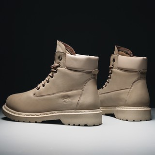 READY STOCK Men's Martin Boots Leather Ankle Boots （Yellow） #7