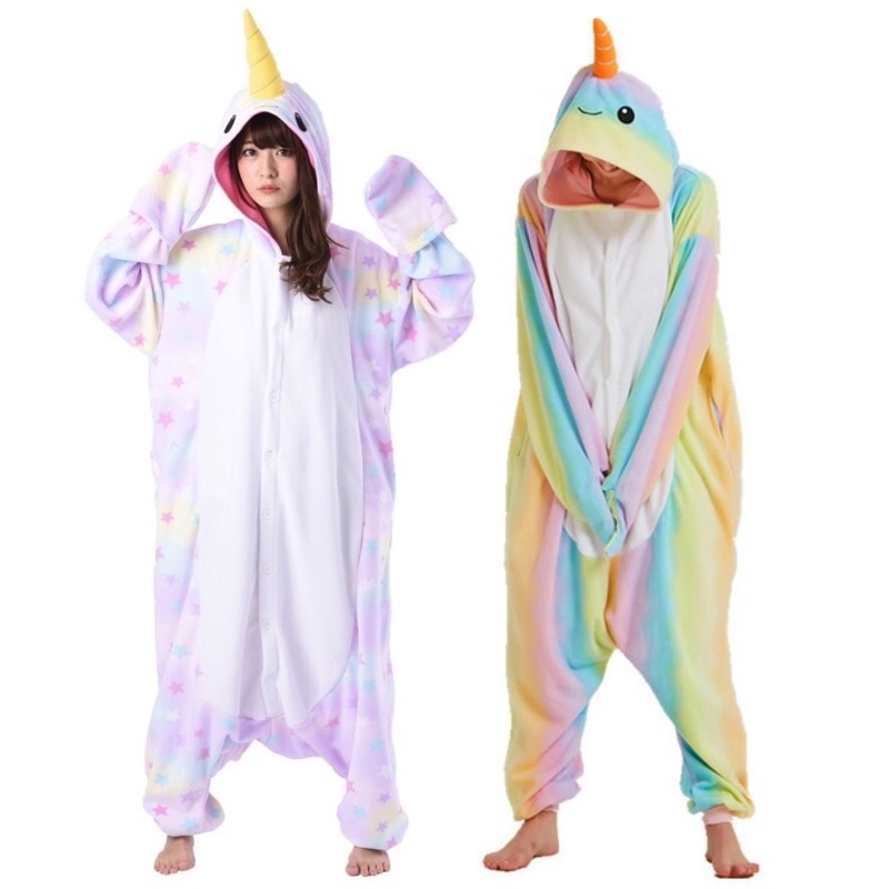 Unicorn Narwhal Whale Ocean Animal Character Overall Kigurumi Onesie ...