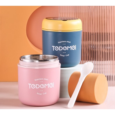 530ml Food Thermal Jar Insulated Soup Thermos Containers Stainless Steel fresh Pink Blue Lunch Box porridge baby