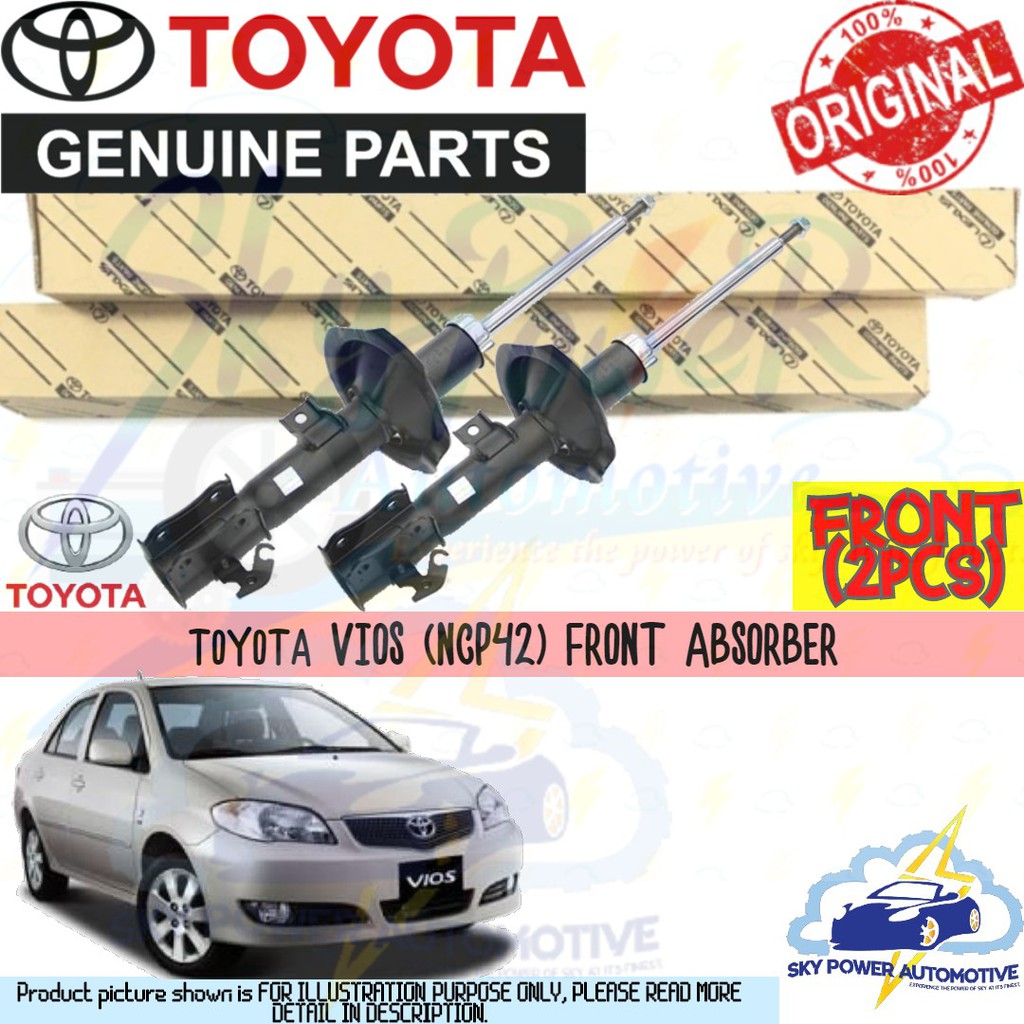Toyota Vios Ncp42 100 Original Genuine Shock Absorber Front 2pcs Shopee Singapore
