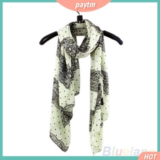Image of thu nhỏ PTM--Women's Stylish Long Soft Chiffon Scarf Lace Pattern Print Polka Dot Shawl #3