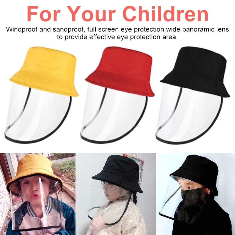 Safety Full Face Shield Protective Facial Baseball Cap Detachable Hats Red 