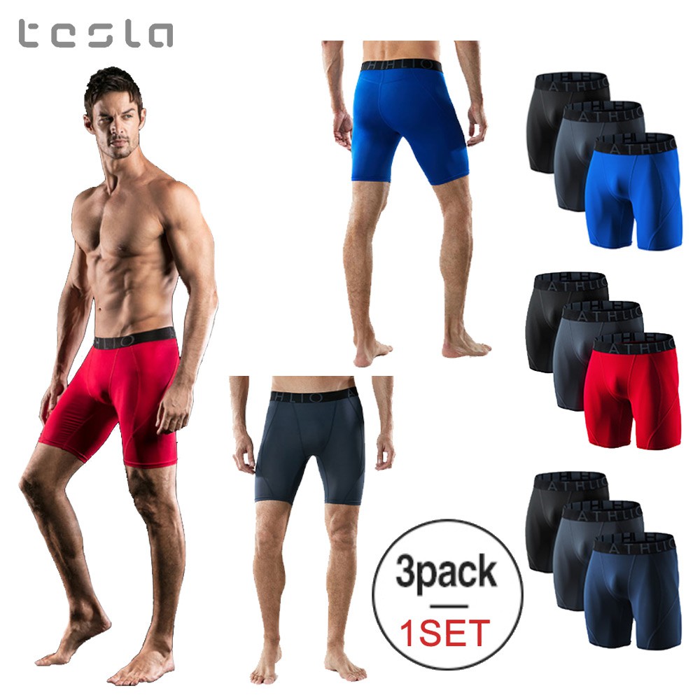 tesla men's compression shorts