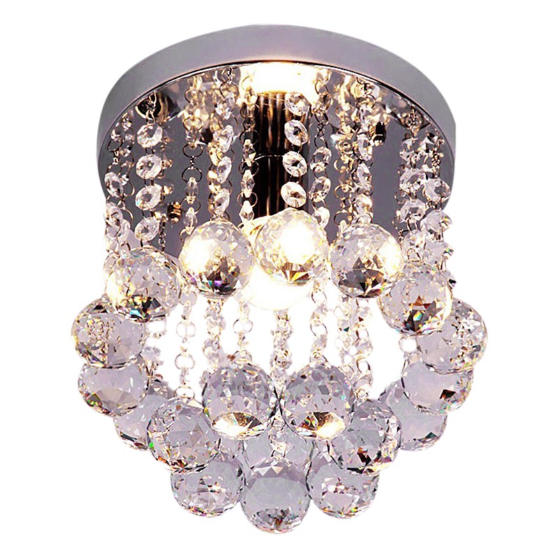 Retro Luxury Flush Mount Crystal Pendant Ceiling Light Chandelier