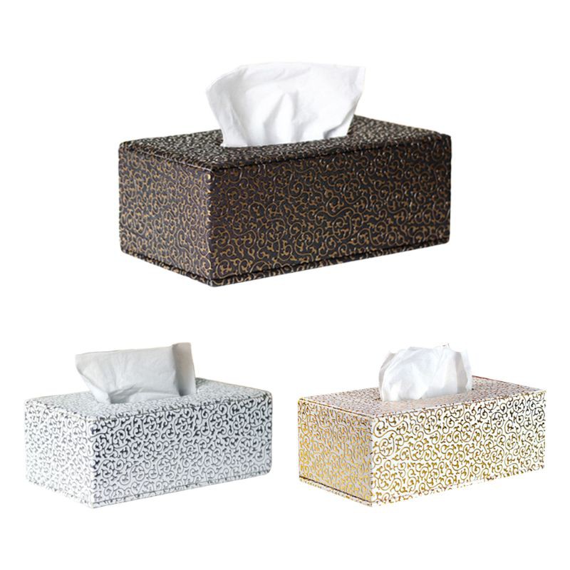 leather tissue box cover